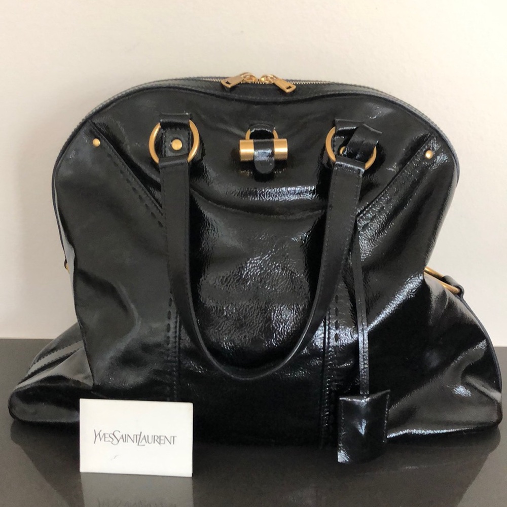 YSL “Muse” Large Patent Leather Totebag